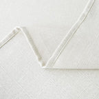 NLMUVW Square White Linen Tablecloth - Small Table Cloth Textured Rustic Farmhouse Table Cover for Cafe Dining Card Kitchen, 48 x 48 Inch