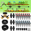 250FT Drip Irrigation System for Garden - 50FT 1/2" Main Tube & 200FT 1/4" Branch Tubing, Brass Splitter, Quick Connect Design, Perfect for Outdoor Plants, Raised Beds, Greenhouses
