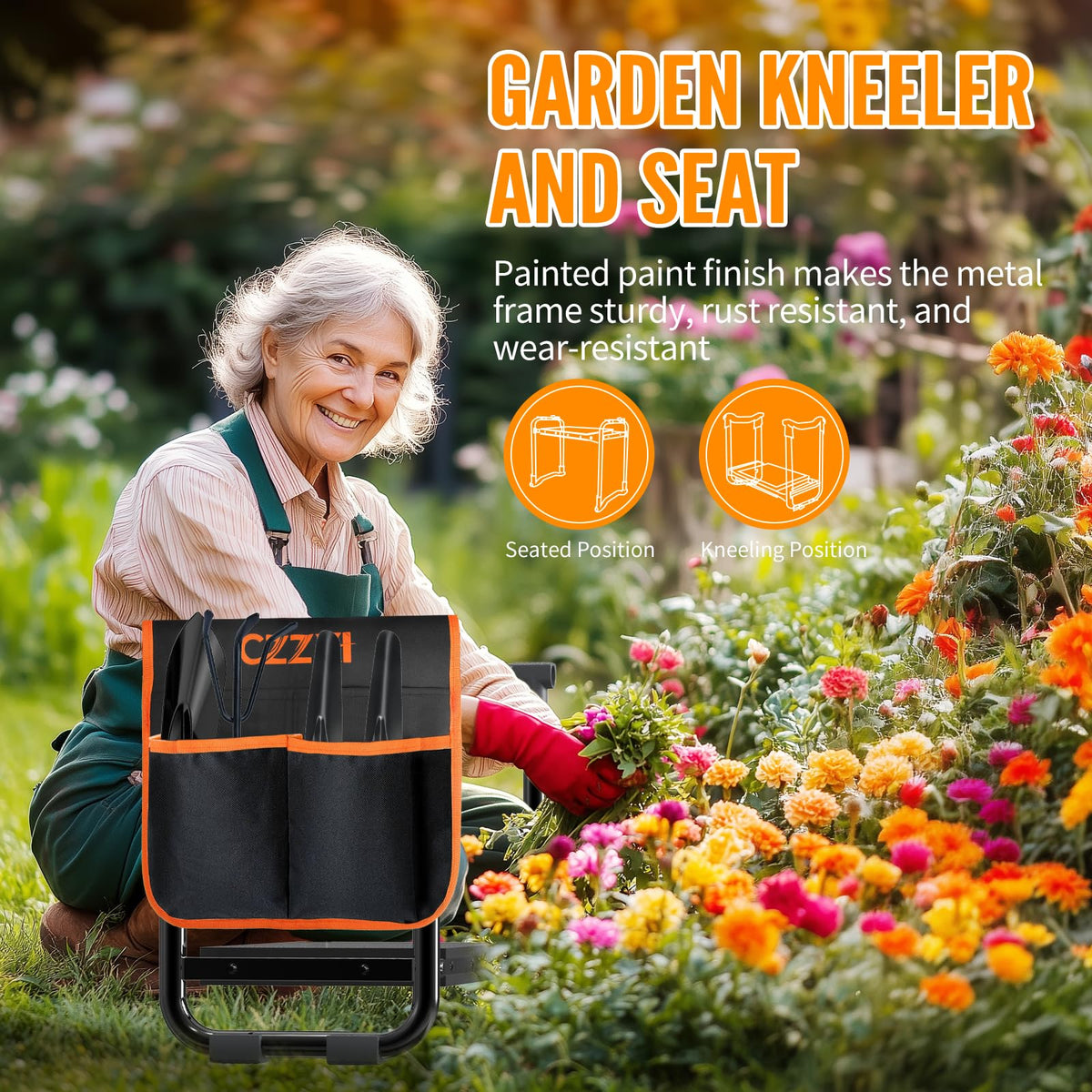 CZZXI Garden Kneeler and Seat, Wider and Thicker Kneeling Pad