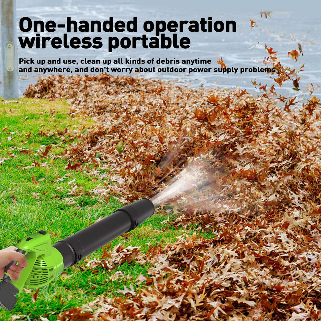 Cordless Leaf Blower with 2×21V 4.0Ah Batteries & Fast Charger, Lightweight Electric Leaf Blower, 5-Speed Adjustable Airflow for Patio, Lawn, Garage, Driveway & Yard Cleaning