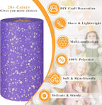 Glitter Tulle Rolls, 6' by 50 Yards (150FT) Sequin Tulle Netting Fabric for Tutu Skirts Sewing Birthday Wedding Party Decoration (Purple)