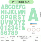 BEISHIDA 116 PCS Glitter Light Green DIY Letter Banner Kit Make Your Own Banner，Including 111 Letters and Numbers 3 Rope and 7 Threading Device,Customized for Birthday Graduation Wedding Party Decor