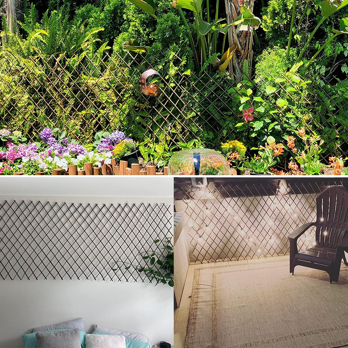 Expandable Willow Trellis for Climbing Plants Outdoors,Nature Garden Fence Lattice Panels for Outside Plant Support for Vine, Ivy, Rose, Cucumbers, Clematis 36x92 Inch(1PC)