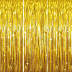 GOER 3.2 ft x 9.8 ft Metallic Tinsel Foil Fringe Curtains Party Photo Backdrop Party Streamers for Birthday,Graduation,New Year Eve Decorations Wedding Decor (Gold,3 pcs)