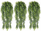 RECUTMS 3 Packs Artificial Hanging Plants Fake Plant Faux Boston Ferns Ivy Vines Greenery UV Resistant Plastic for Indoor Outdoor Room Wall Decor (White)