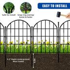 26 Pack Decorative Garden Fence, 22in X 28ft Arched No Dig Fence Border, Garden Edging Border, Rustproof Metal Animal Barrier with Ground Stake for Dog, Rabbit, Outdoor Yard Patio Decor