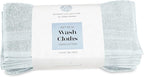 White Classic Resort Collection Soft Washcloth Face & Body Towel Set | 12x12 Luxury Hotel Plush & Absorbent Cotton Wash Clothes [12 Pack, Light Blue]