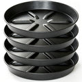 NIMYAU Plant Saucer 6 Inch 4 Pack,Thick Plastic with Raised Center Design Plant Saucers 8 10 12 14 17, Superior Drainage Drip Tray for Indoor Outdoor Planters (6 inch)