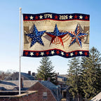 250 Anniversary USA Flag 3x5 Ft,4th of July 250th Year American Yard Banner,God Bless United States Large Decorations Double-Sided with Star,1776-2026 America Patriotic Garden Merchandise Outside