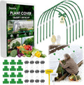 10x33FT Plant Covers Freeze Protection Kit, Garden Hoops Winter Kit, Frost Blankets for Outdoor Plants, Raised Bed Snow Protection, Reusable Winter Row Cover for Greenhouses