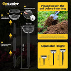 Ensenior 8-Pack Solar Lights Outdoor, Auto ON/Off 3000K LED Solar Garden Lights for Pathway, Yard, Patio, Walkway, Flower Bed, Waterproof, Energy-Efficient Landscape Lighting, Adjustable Height