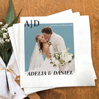 Luxury Personalized Wedding Napkins, Custom Photo Napkin with Text, Custom Cocktail Napkins Wedding, Beverage Luncheon Cocktail Paper, Napkin for Engagement Party, Bridal Shower