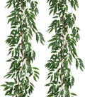 RECUTMS Artificial Willow Leaves Vine Twigs 2Pcs 5.7Ft Fake Hanging Ivy Plants Silk Green Leaf Rattan Garland Greenery Decor for Indoor Outdoor Home Wedding Arch Jungle Beach Birthday Party Garden