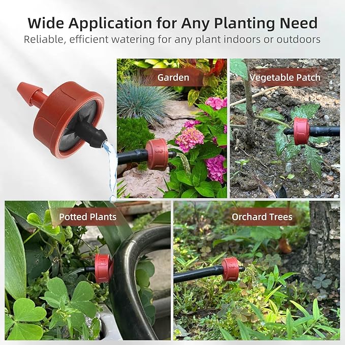 30PCS 1 GPH Pressure Compensating Drip Irrigation Spot Watering Drippers/Emitters, Self-Cleaning Constant Flow Drip Irrigation Emitters Heads Irrigation Drippers Parts for Drip Irrigation System