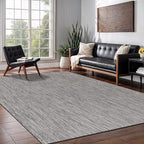 Washable Indoor Outdoor Rug 9x12 Weather Resistant Area Rugs Modern Solid for Porch Deck Balcony Backyard Patio Outside Carpet (9 X 12 Silver Grey)