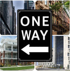 8x12" One Way" with Right Arrow - High-Intensity Aluminum Parking Lot Sign, Weatherproof & Fade-Resistant, Ideal for Outdoor & Indoor Use - Curbside Sign