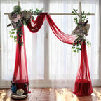 MDS Halloween Chiffon Draping Fabric - 2 Panel, 30" Wide x 75ft Long - Sheer Spooky Arbor & Canopy Drapery for Haunted House Backdrops, Party Ceilings, DIY Costumes & Themed Events - Apple Red