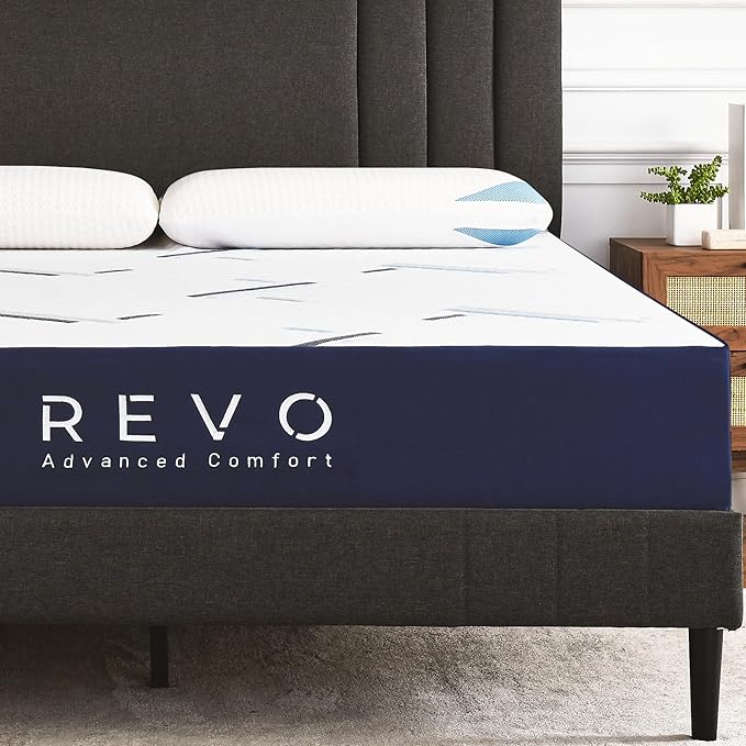 REVO Sleep Gel Memory Foam Mattress, 10-Inch California King – Cooling Gel Foam Mattress with Supportive Pressure Relief and Breathable Comfort – Deep, Restorative Sleep