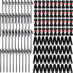 Suzile 120 Pcs Tree Stake Kit, Heavy Duty Tree Staking and Supports for Leaning Trees Include 11. 8'' Steel Stakes 15. 8'' Support Straps 13. 12 ft Ropes for Anchoring Hurricane Protection (Black)