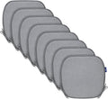 SleepMan Outdoor 17"x16" Chair Cushions with Ties Set of 8, Water Resistant All Weather U-Shape Seat Pads for Patio Garden Furniture Indoor Fade Resistant Patio Cushions (Light Grey)
