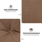 Porch Swing Cushions,Outdoor Cushions 3 Seater Replacement with Backrest, Waterproof Thickened Bench Cushion with Ties for Porch, Patio,Outdoor, Backyard and Garden (Coffee 40 * 40 in)