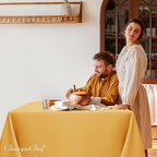 Biscaynebay Fall Tablecloth Textured Fabric Square Tablecloths 60x60'', Fall Gold Thanksgiving Autumn Harvest Water Resistant Fabric Tablecloths for Kitchen, Dining, Wedding, Parties Machine Washable