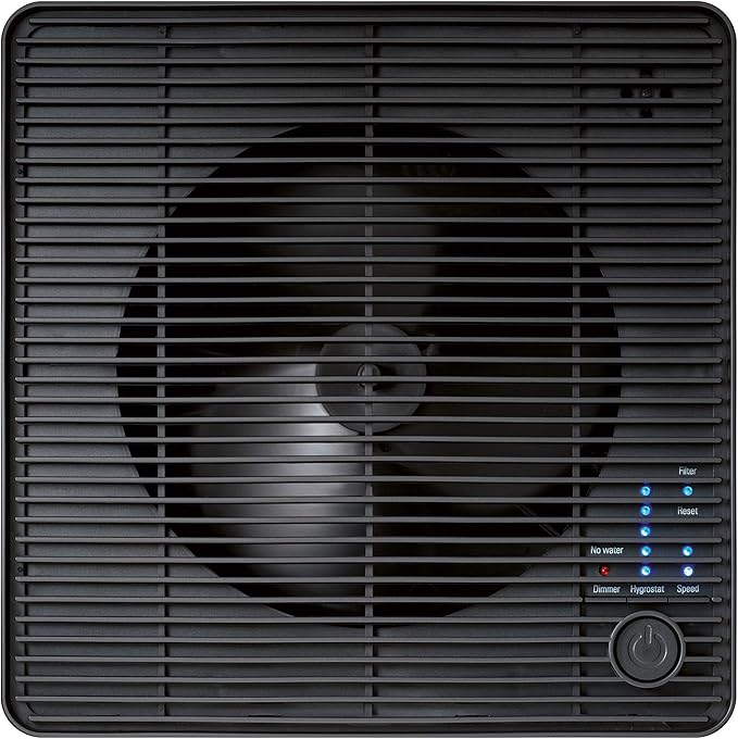 Stadler Form humidifier Oskar, energy-saving humidifier for rooms up to 540 square feet, evaporator with automatic switch-off, dimmable LEDs, very quiet, black