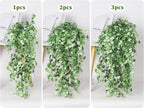 RECUTMS Artificial Hanging Plant - Faux Ivy Vine With White UV Resistant Leaves for Room, Office, Wall Decor (White)