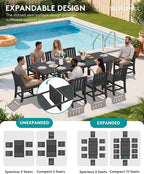 SERWALL Outdoor Dining Chairs Set of 2, All-Weather HDPE Patio Armless Chairs, Black