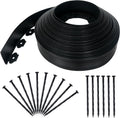 3.15" x 100' No Dig Landscape Edging, Flexible Garden Edging Borders with 90 Anchoring Spikes, Plastic Lawn Edging for Landscaping Garden Flower Beds Grass Yard Paver Pathway, Black