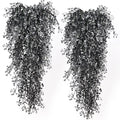 RECUTMS Artificial Hanging Plants 4 Pcs Fake Ferns Artificial Plants Large Faux Hanging Plant Wall Plants Fake Ivy Room Home Garden Wedding Halloween Party Indoor Outdoor Decor(Black White)
