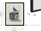 Poster Master Dictionary Art Poster - Antique Camera Print - Bird Art - Photography Art - Gift for Men, Women & Photographer - Chic Decor for Living Room, Bedroom or Office, 11x14 Black Framed