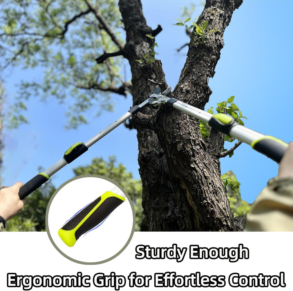 Loppers for Tree Trimming Heavy Duty Branch Cutter with Compound Action, Effortless Tree Pruner Extendable 21-26" Loppers for Gardening, Long Handle Pruning Shears with 1.6" Clean Cut Capacity