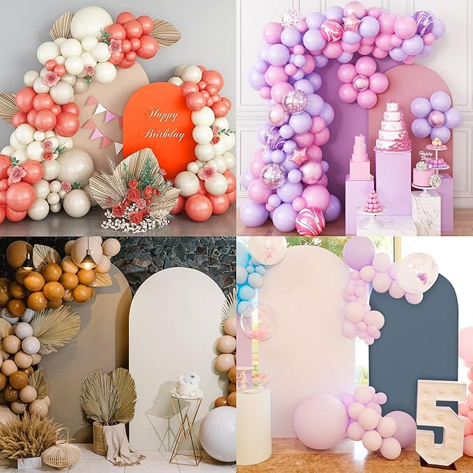 Wedding Arch Cover 4FT 5FT 6FT Arch Backdrop Cover Spandex Fitted Arch Cover for Round Top Chiara Backdrop Stand Covers for Wedding Birthday Party Baby Shower Banquet Ceremony Decoration