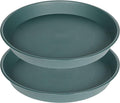 2 Pack of 14 inch Plant Saucer (12.2 Inch Base), 1.7" Depth Tray, Large Deep Garden Plastic Flower Planter Plant Trays for Indoors Outdoor Bath Bath (14", Green)