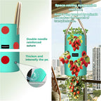 3 Pack Hanging Strawberry Planter Bags, 3 Gallon Hanging Grow Bags with Bottom Planting Hole, Thickened PE Strawberry Pot for Vegetables Herbs Tomatoes