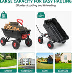 800lb Garden Dump Cart, Heavy Duty Wheelbarrow Dump Wagon with 4 Wheels&Quick-Release Dumping,Utility Wagon Carts for Yard,Farm and Garden