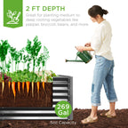 Best Choice Products 6x3x2ft Outdoor Metal Raised Garden Bed, Deep Root Box Planter for Vegetables, Flowers, Herbs, 269 Gallon Capacity, 100% Non Toxic Materials - Gray