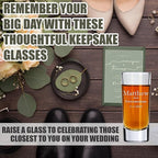 Custom Engraved Shot Glass – 2oz Tall Clear Glass – Personalized Gift for Wedding Party – Classic Etched Barware Keepsake for Groomsmen, Bridesmaids, and More (6)