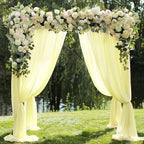 Wokceer Wedding Arch Draping Fabric 28.7" x 20FT Beige Sheer Drapes Backdrop for Wedding Ceremony, Birthday Party, Bridal Shower Decoration