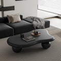 47 Inch Cloud Shaped Coffee Table with 3 Ball Legs for Living Room Black