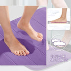 Yimobra Memory Foam Bath Mat, Super Soft Absorbent Bathroom Rug Non Slip 24x17 Inch, Quick Dry, Machine Washable Floor Carpet for Tub Shower, Home Decor Accessories, Lavender