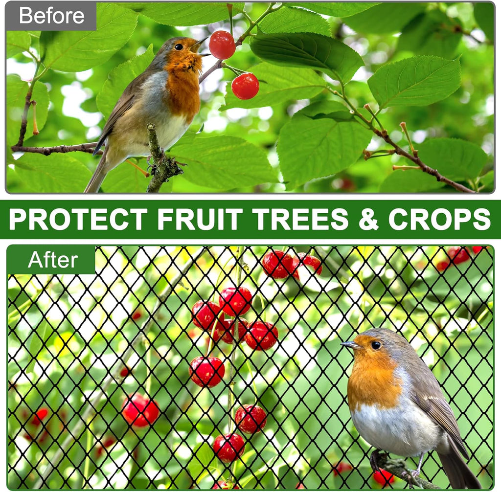 Heavy Duty Nylon Garden Mesh Netting - 25' x 25' Poultry Netting with 2.4' Square Mesh for Chicken Coop, Garden Protection, Fruit Tree Against Aviary, Deer, Squirrel