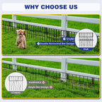 35 Panels Garden Fence Animal Barrier, 38 Ft(L) X 13 in(H) No Dig Fence for Dogs, Upgrade 1.2in Gap Garden Border Ground Defense, Rustproof Metal Outdoor Wire Fencing for Dogs, Rabbits