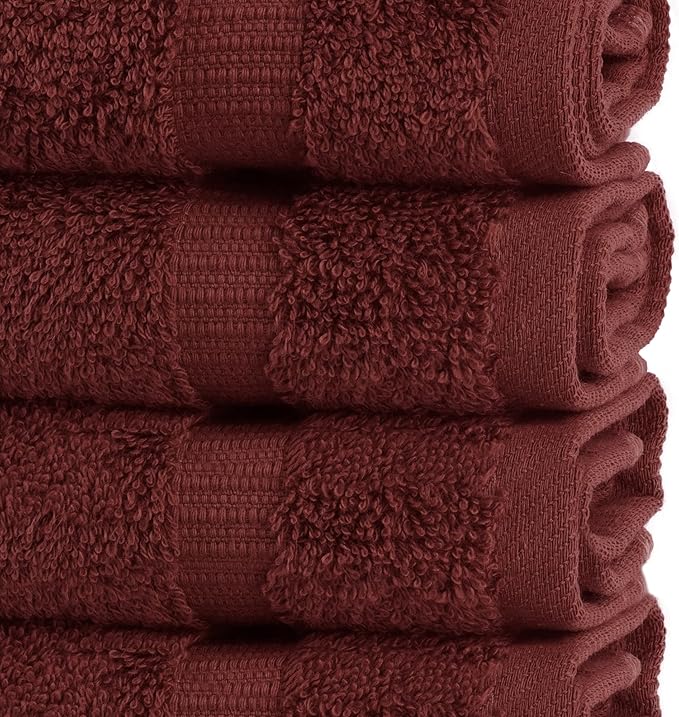 Chakir Turkish Linens | Hotel & Spa Quality 100% Cotton Premium Turkish Towels | Soft & Absorbent (12-Piece Washcloths, Cranberry)