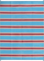 Lahome Striped Outdoor Plastic Straw Rug, Reversible Outdoor Rug Waterproof 9x12 Rugs for Patio, RV Camping Rug Picnic Mat Large Outside Carpet for Beach Deck Backyard Balcony(Blue/Red,9'x 12')