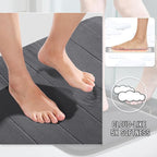 Yimobra Memory Foam Bath Mat, Super Soft Absorbent Bathroom Rug Non Slip 31.5x20 Inch, Quick Dry, Machine Washable Floor Carpet for Tub Shower, Home Decor Accessories, Dark Gray