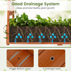 S AFSTAR 2 Pieces Raised Garden Beds with Arch Trellis, Hanging Roof & Drainage Holes, 77-Inch Vertical Plant Container for Vine Climbing Plant Flower, Outdoor Wood Elevated Planter Box for Garden