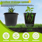 10 Gallon Nursery Pots Plastic Container Injection Molded Pot for Plants Flexible with Drainage Holes Suitable for Plants Soil Growers or Hydroponics Black 10 Pcs