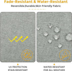 FUNHOME Outdoor Chair Cushions 19 x19 Inch,Water Resistant Tufted Seat Cushions 19",Reversible,Weather Resistant,Rounded Back Wicker Chair Cushion for Patio Garden Furniture(Light Gray)